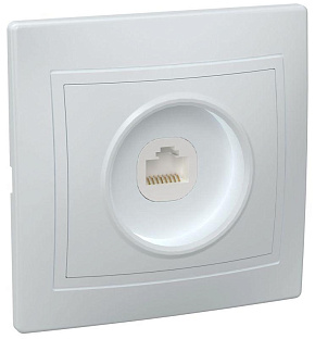 Розетка компьютерная 1-м СП Кварта РК10-КБ IP20 бел. GENERICA EKK10-K01-DM