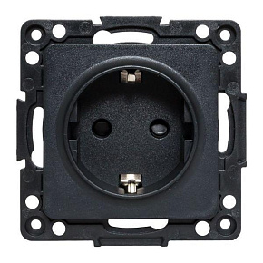 Розетка 1-м СП Стокгольм 16А с заземл. защ. шторки винтов. клеммы механизм черн. PROxima EKF EZR16-028-20