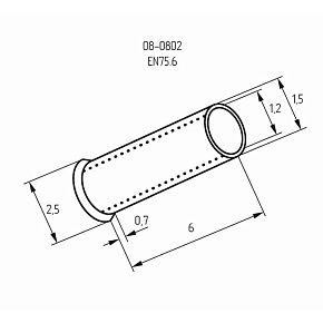 Наконечник штыревой втулочный (НШВ L-6мм) 0.75кв.мм (EN75.6) REXANT 08-0802