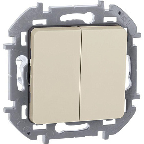 Выключатель 2-кл. Inspiria 10А IP20 250В 10AX механизм сл. кость IEK 673621