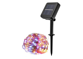 Светильник светодиодный садовый SLR-G03-200M нить 200LED мультицвет с колышком на солнечн. батарее ФАZА 5036406