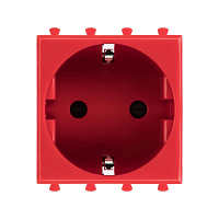 Розетка 1-м 2мод. Avanti "Красный квадрат" 16А IP20 2P+E защ. шторки красн. DKC 4401002