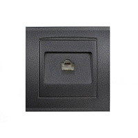 Розетка компьютерная 1-м СП Бриллиант в сборе графит Universal 7947601-Gr