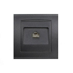 Розетка компьютерная 1-м СП Бриллиант в сборе графит Universal 7947601-Gr