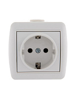 Розетка 1-м ОП Nata 16А IP20 с заземл. керамика бел. LEZARD 710-0200-122