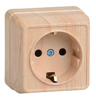 Розетка 1-м ОП Октава РС20-3-ОС 16А IP20 с заземл. сосна GENERICA ERO11-K03-16-DC