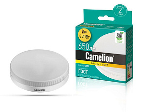 Лампа светодиодная LED8-GX53/830/GX53 8Вт 220В Camelion 13474