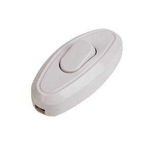 Выключатель-кнопка 6А 250ВON-OFF на электропровод для настольной лампы/бра бел. Rexant 36-3016