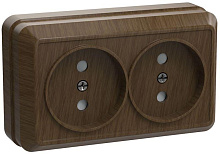 Розетка 2-м ОП Октава 10А IP20 без заземл. дуб GENERICA ERO20-K04-10-DC