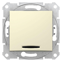 Переключатель проходной 1-кл. СП Sedna 10А IP20 (сх. 6а) 250В с син. подсветкой механизм беж. SchE SDN1500147