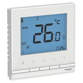 Термостат электронный AtlasDesign 16А для теплого пола с датчиком +5-+35град.C в сборе бел. SE ATN000138