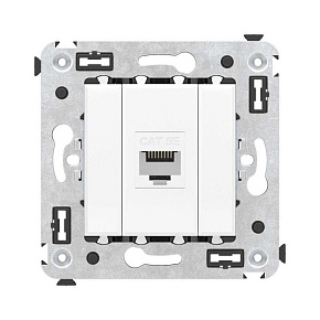 Розетка компьютерная 1-м СП Avanti "Белое облако" RJ45 кат.5E без шторок механизм DKC 4400663