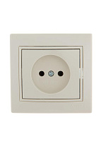 Розетка 1-м СП Mira 16А IP20 без заземл. со вставкой керамика крем. LEZARD 701-0303-121