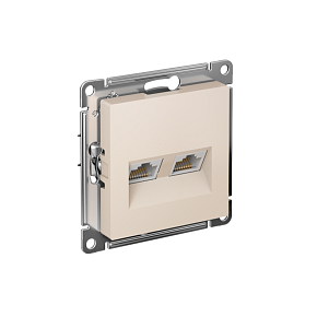 Розетка компьютерная 2-м AtlasDesign RJ45 кат.5E механизм беж. SE ATN000285