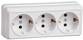 Розетка 3-м ОП Октава РС23-3-ОБ 16А IP20 с заземл. бел. GENERICA ERO31-K01-16-DC