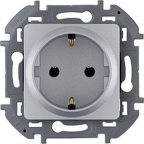 Розетка 1-м СП Inspiria 16А IP20 250В 2P+E немецк. стандарт механизм алюм. Leg 673722